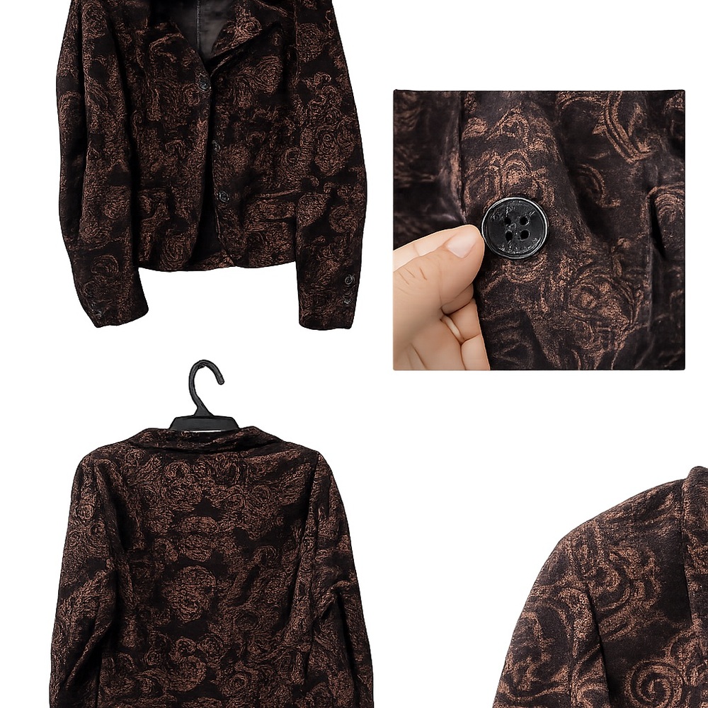Lauren Ralph Lauren Brown Paisley Tailored Blazer Jacket - Picture 2 of 2